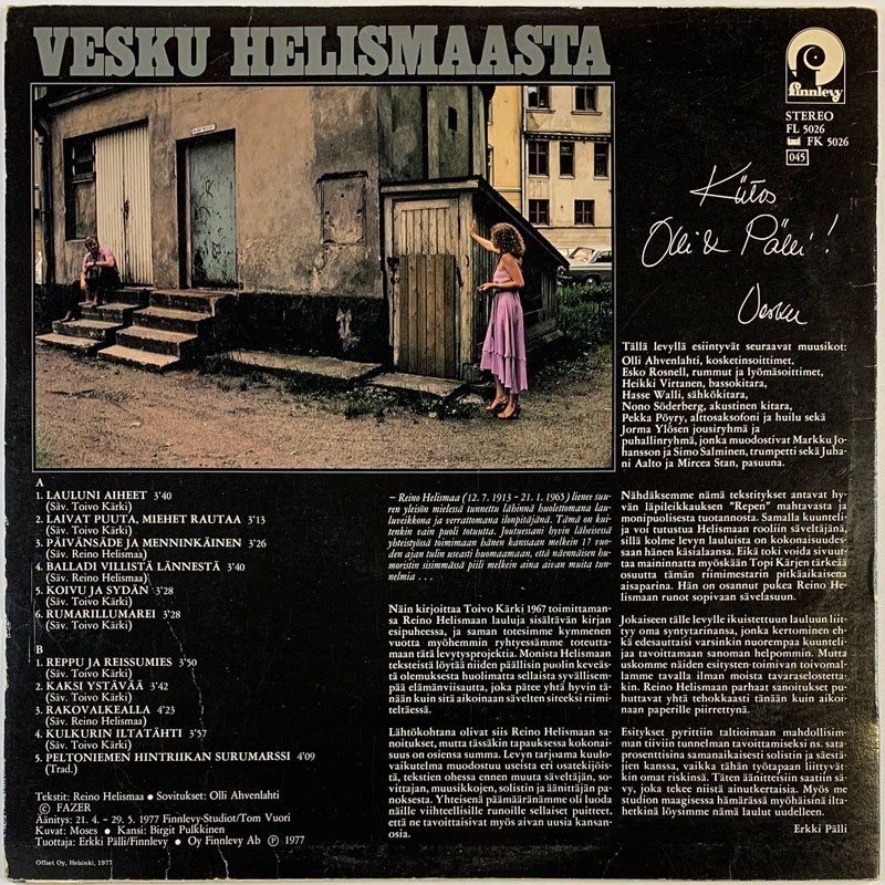 Loiri Vesa-Matti LP Vesku Helismaasta  kansi VG levy EX- Käytetty LP