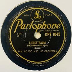 Earl Bostic and his Orchestra Gramofonilevy Song of the Islands / Liebestraum  kansi paperikansi/muovitasku levy VG savikiekko g