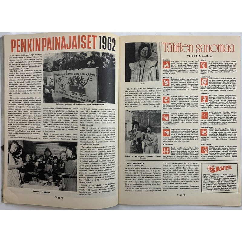 Ajan Sävel 1962 N:o 14 Penkinpainajaiset 1962 aikakauslehti