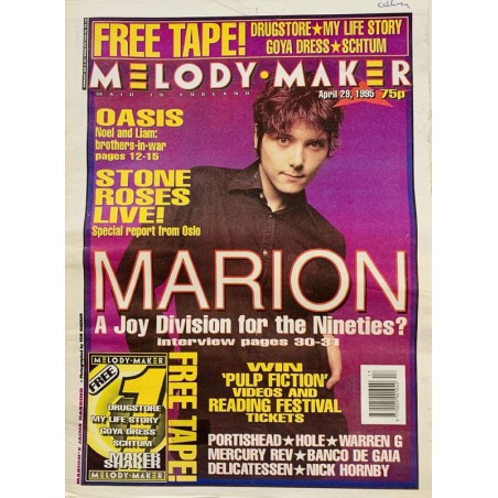 Melody Maker 1995 April 29 Oasis, Stone Roses live! aikakauslehti