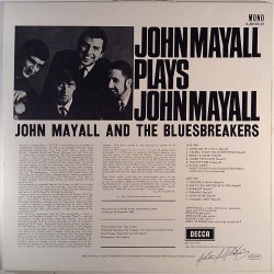 Mayall John: John Mayall Plays John Mayall  kansi VG+ levy EX- Käytetty LP