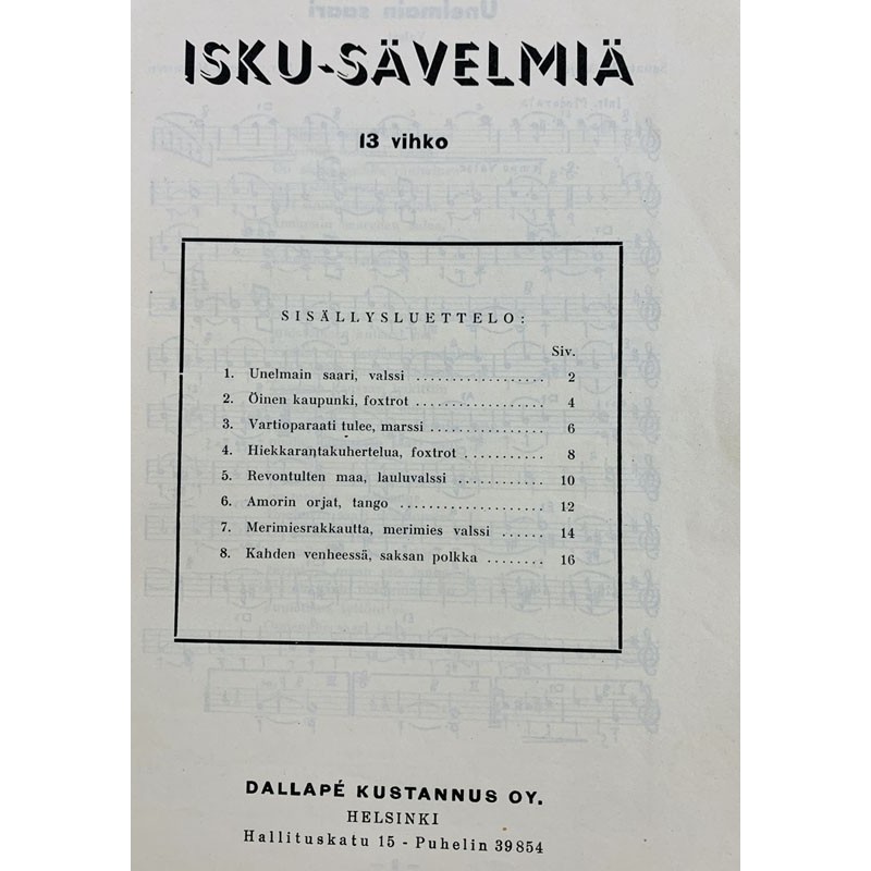 Malmsten Georg 1937 13 Iskusävelmiä! nuottivihko 13 aikakauslehti