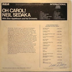Sedaka Neil: Oh Carol  kansi VG levy EX- Käytetty LP