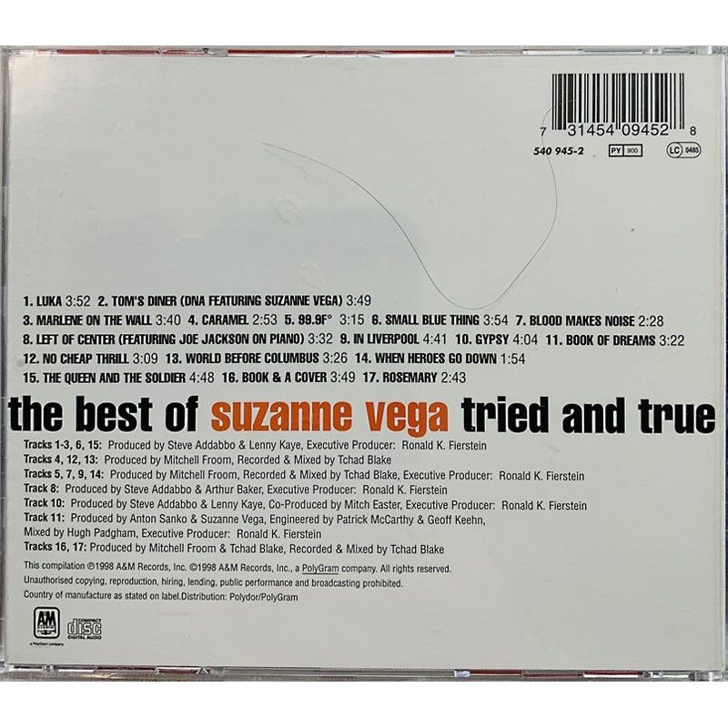 Vega Suzanne CD The best of Suzanne Vega: Tried and true  kansi EX levy EX Käytetty CD