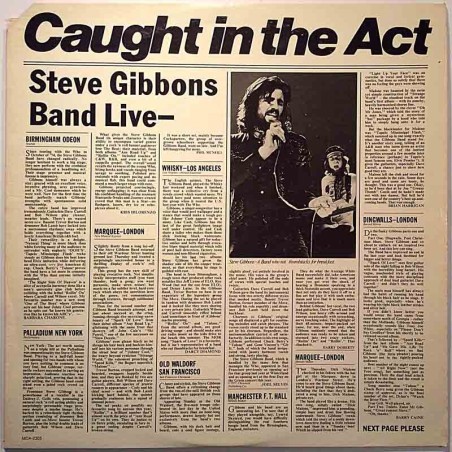 Steve Gibbons Band 1977 MCA-2305 Caught In The Act Begagnat LP