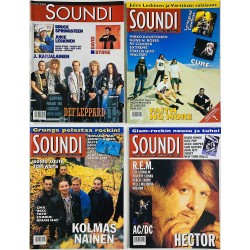 Soundi 1992 1-5, syyskuu - joulukuu 1992 9 lehteä numerot 1-5 ja syyskuu-joulukuu begagnade magazine