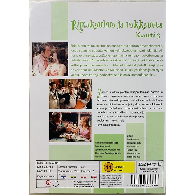 DVD - Elokuva DVD Rimakauhua ja rakkautta kausi 3 2DVD  kansi EX levy EX DVD