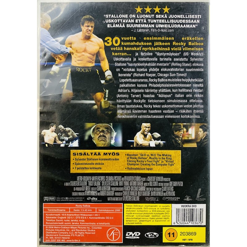 DVD - Elokuva DVD Rocky Balboa  kansi EX- levy EX- DVD