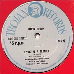 Brown Barry LP Living As A Brother 12-inch maxisingle  kansi Ei kuvakantta levy EX LP