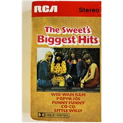 Sweet: The Sweet’s Biggest Hits kansipaperi VG+ , musiikkikasetin kunto VG+ kasetti