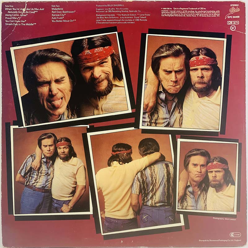 George Jones and Johnny Paycheck LP Double Trouble  kansi VG levy EX LP