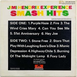 Hendrix Jimi LP Smash Hits  kansi VG+ levy EX- Käytetty LP