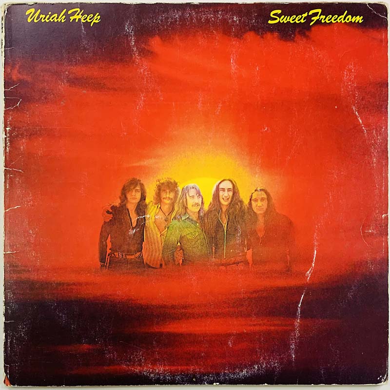 Uriah Heep LP Sweet Freedom  kansi G levy G+ Käytetty LP
