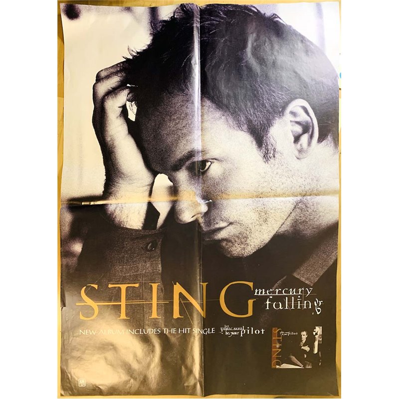 Sting, Mercury Falling suuri koko Poster/juliste Promojuliste 101cm x 150cm kunto VG JULISTE