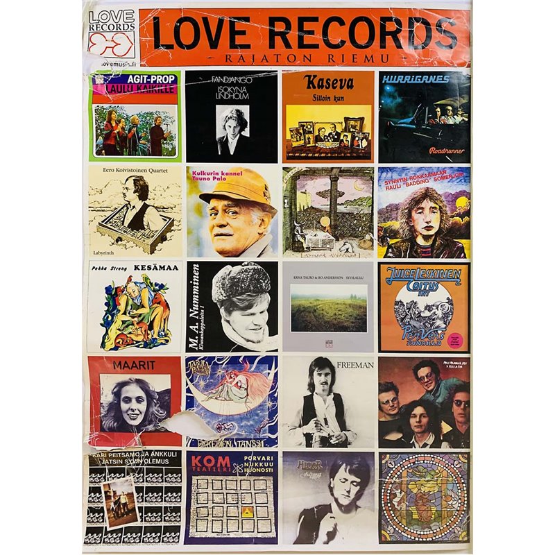Love Records rajaton riemu Poster/juliste Promojuliste 40cm x 60cm kunto F JULISTE