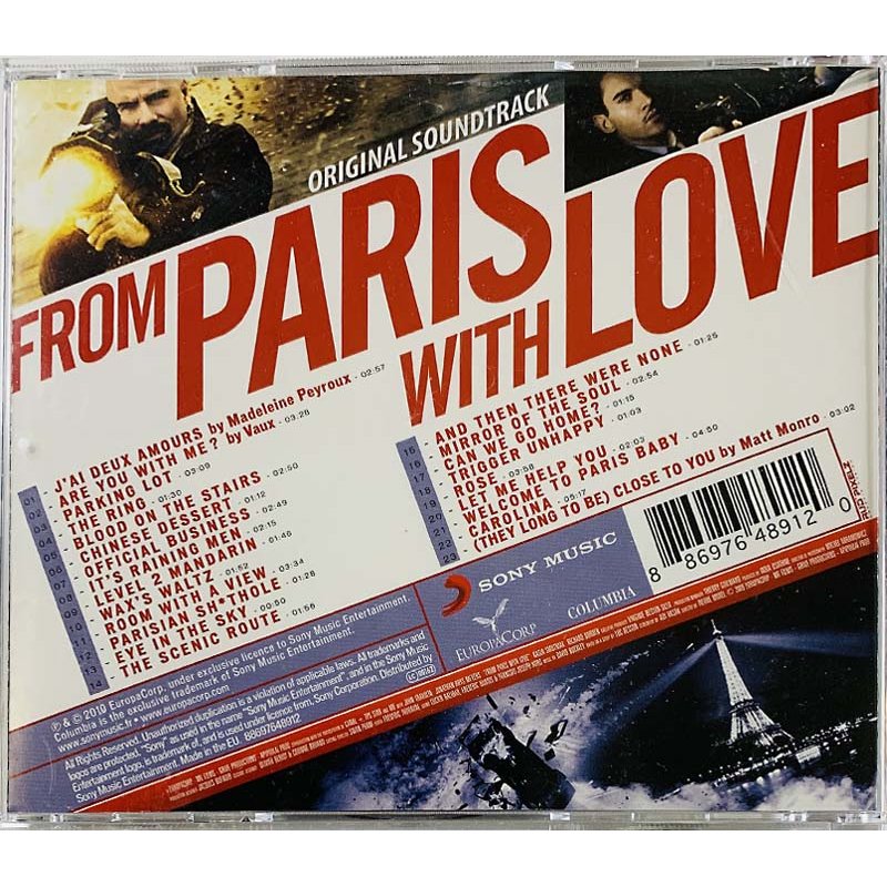 Soundtrack Composed By David Buckley Käytetty CD From Paris With Love  kansi EX levy EX Käytetty CD