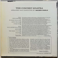 Sinatra Frank LP The Concert conducted Nelson Riddle  kansi EX- levy EX Käytetty LP
