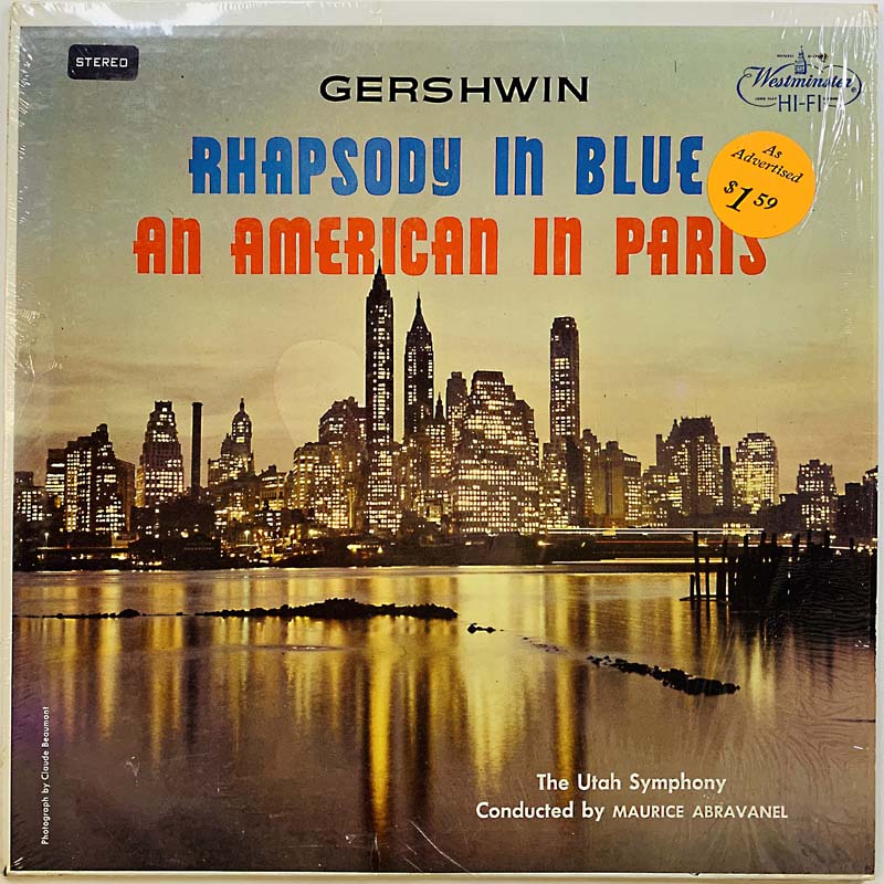Gershwin, Utah Symphony Orchestra LP Rhapsody in Blue / An American in Paris  kansi EX levy EX Käytetty LP