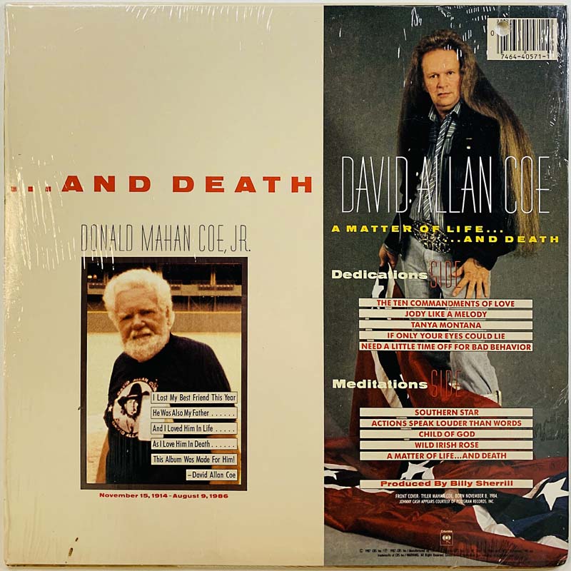 Coe David Allan LP A matter of life...  kansi EX levy EX Käytetty LP