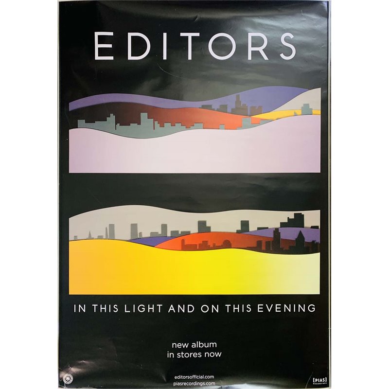 Editors – In this light and on this evening juliste Promo poster 70cm x 100cm kunto EX- JULISTE