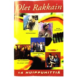 Topi Sorsakoski, Pave Maijanen ym.: Olet rakkain 14 huippuhittiä kansipaperi VG- , musiikkikasetin kunto EX käytetty kasetti