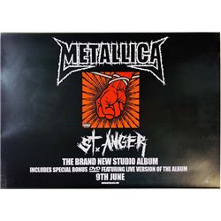 Metallica - st. Anger juliste Promojuliste kaksipuolinen 63cm x 45cm kunto EX JULISTE