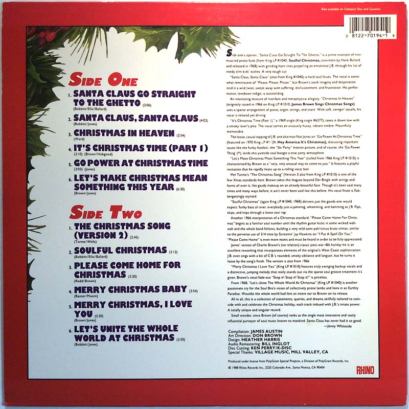 Brown James LP Santa's Got A Brand New Bag  kansi EX levy EX Käytetty LP