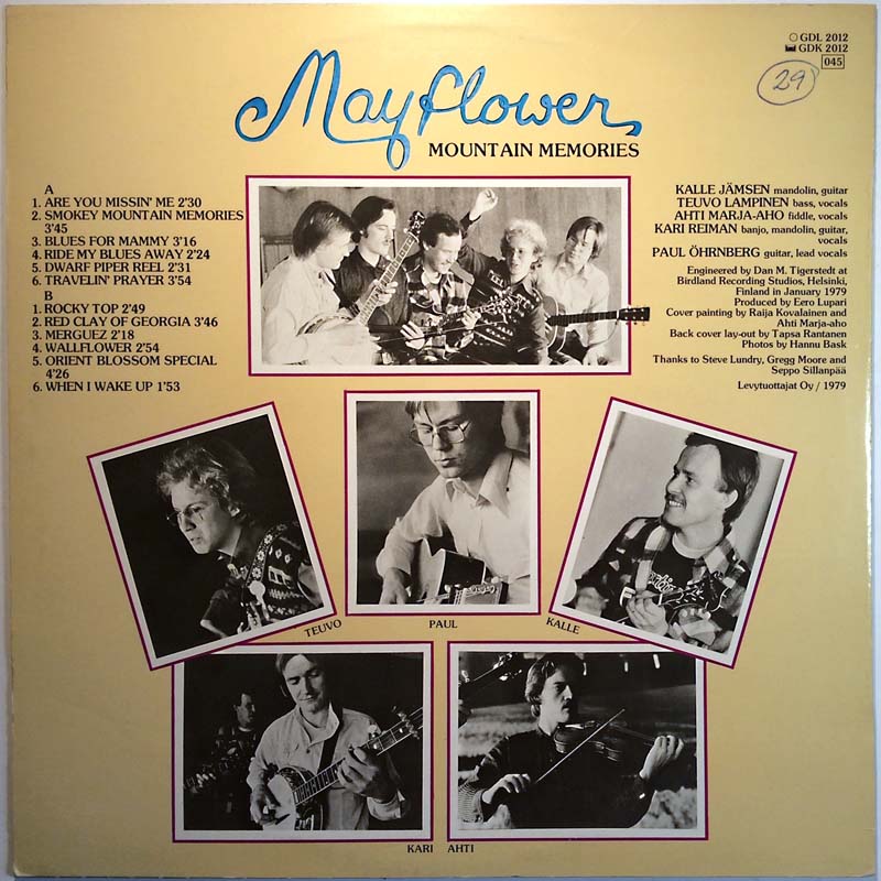Mayflower LP Mountain Memories  kansi VG+ levy EX Käytetty LP