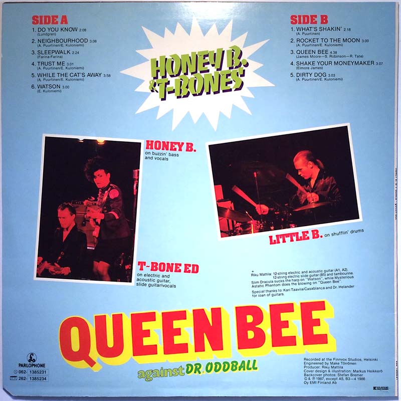 Honey B. & T-Bones LP Queen Bee  kansi EX levy EX Käytetty LP