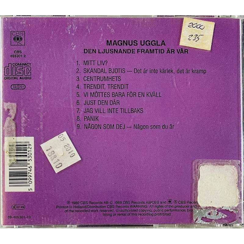 Uggla Magnus CD Den Ljusnande Framtiden Är Vår  kansi EX levy EX Käytetty CD