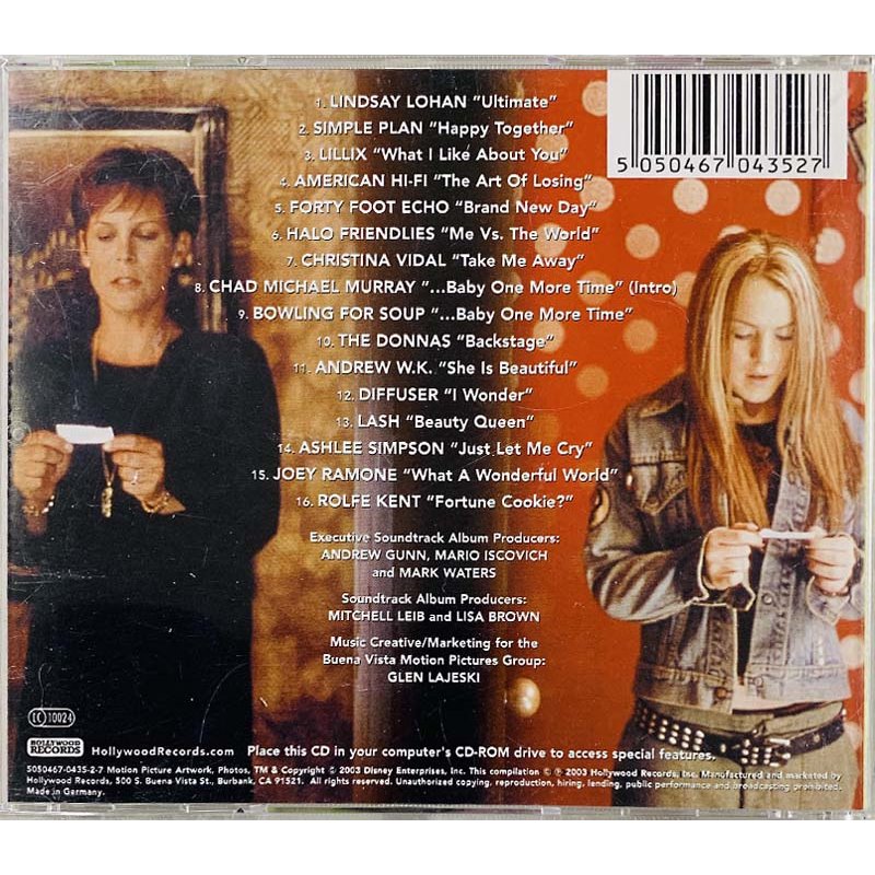 Lindsay Lohan, Joey Ramone, Donnas ym. CD Freaky Friday - Original Soundtrack  kansi EX levy EX Käytetty CD
