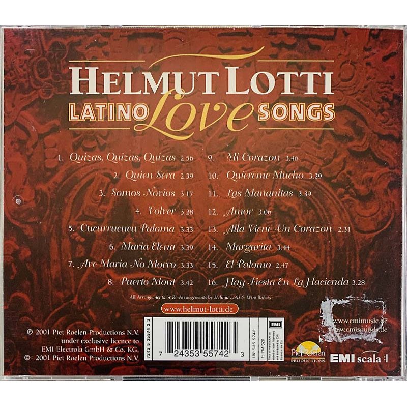 Lotti Helmut CD Latino love songs  kansi EX levy EX Käytetty CD