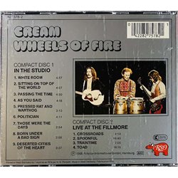 Cream CD Wheels of fire 2CD  kansi EX levy EX Käytetty CD