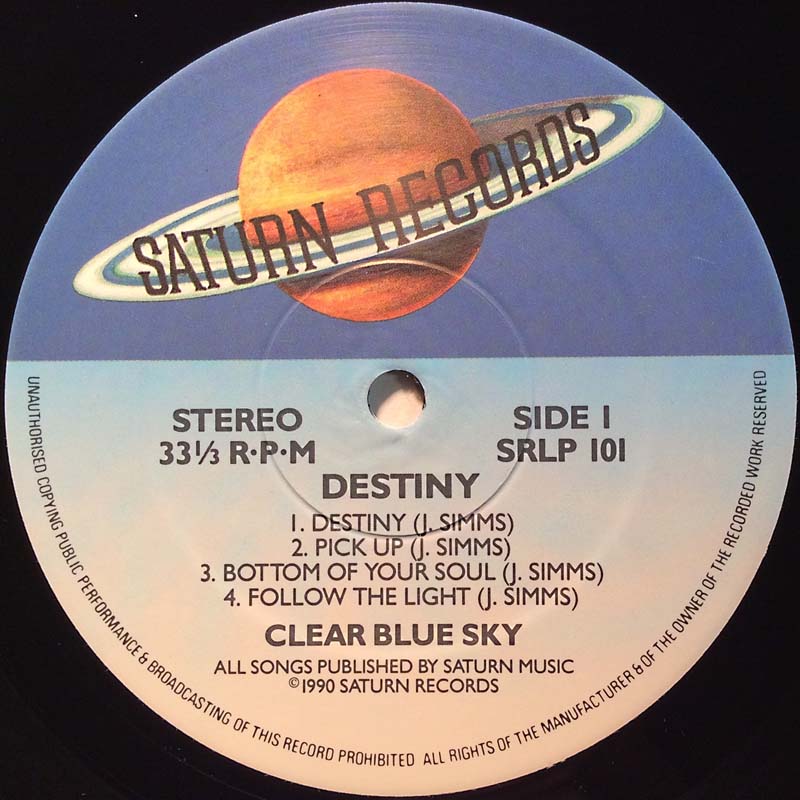 Clear Blue Sky LP Destiny  kansi VG+ levy EX Käytetty LP