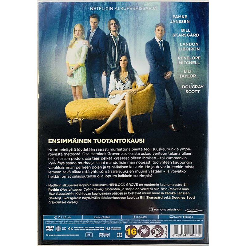 DVD - Elokuva DVD Hemlock Grove ensimmäinen kausi 5DVD  kansi EX levy EX Käytetty DVD