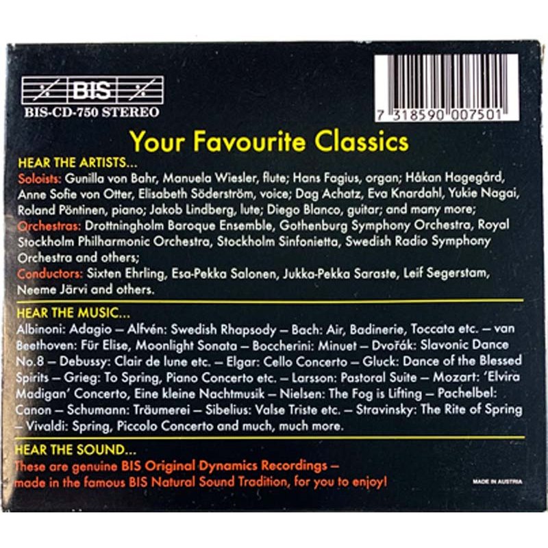 Baroque music, World hits, Nordic hits CD Your favorite classics 3CD  kansi EX levy EX Käytetty CD