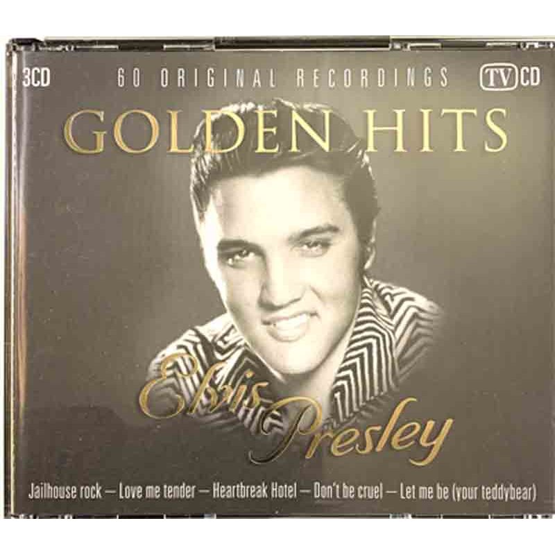 Elvis CD 60 original recordings, golden hits 3CD  kansi EX levy EX Käytetty CD