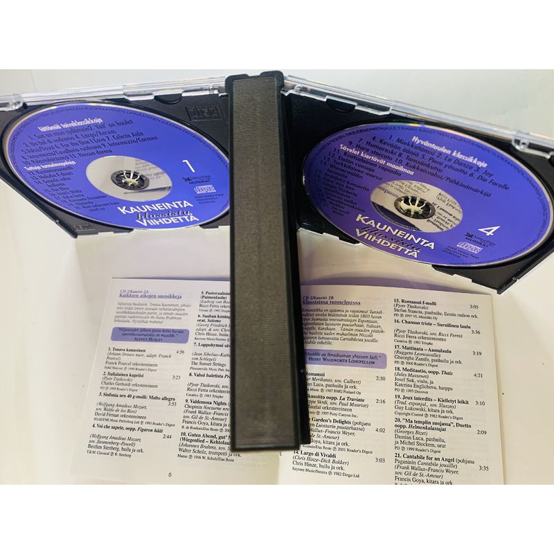 Sibelius, Beethoven, Puccini ym. CD Kauneinta klassista viihdettä 4CD  kansi EX levy EX Käytetty CD