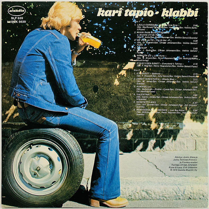 Kari Tapio LP Klabbi  kansi EX- levy EX Käytetty LP