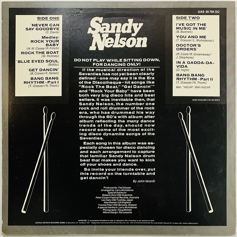 Nelson Sandy LP Bang bang rhythm  kansi EX levy EX Käytetty LP