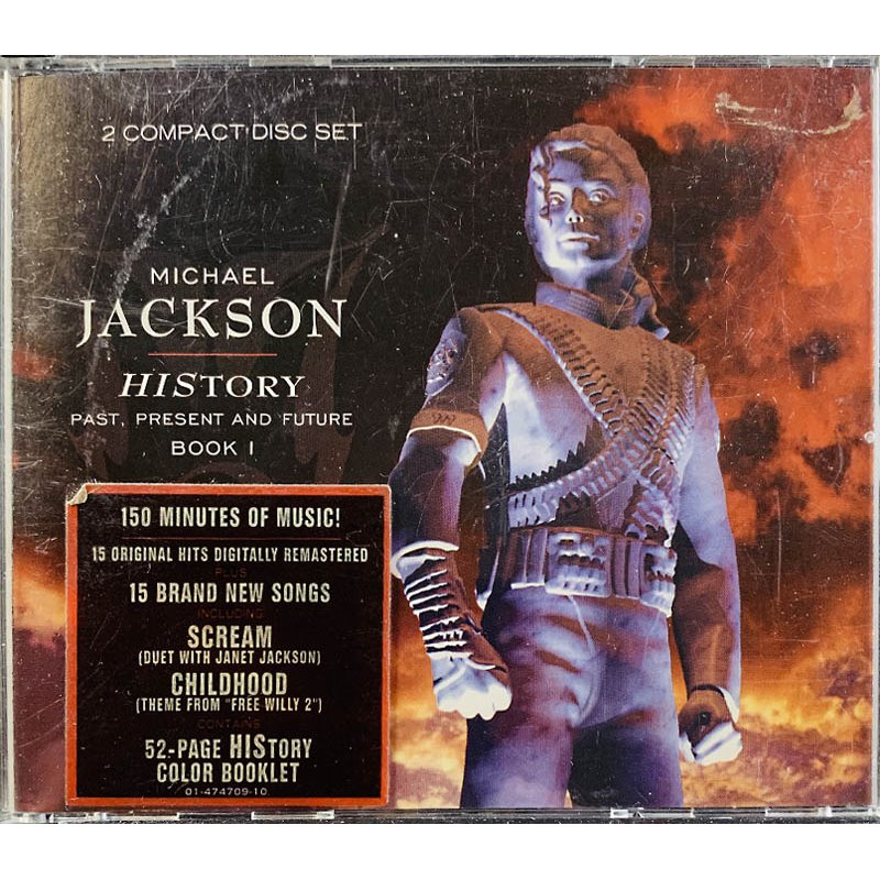 Jackson Michael CD HIStory - Past, present and future - Book I 2CD  kansi EX levy EX- Käytetty CD