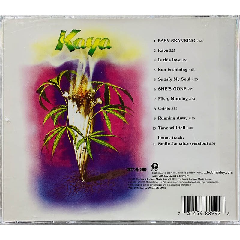 Bob Marley & The Wailers CD Kaya  kansi EX levy EX Käytetty CD