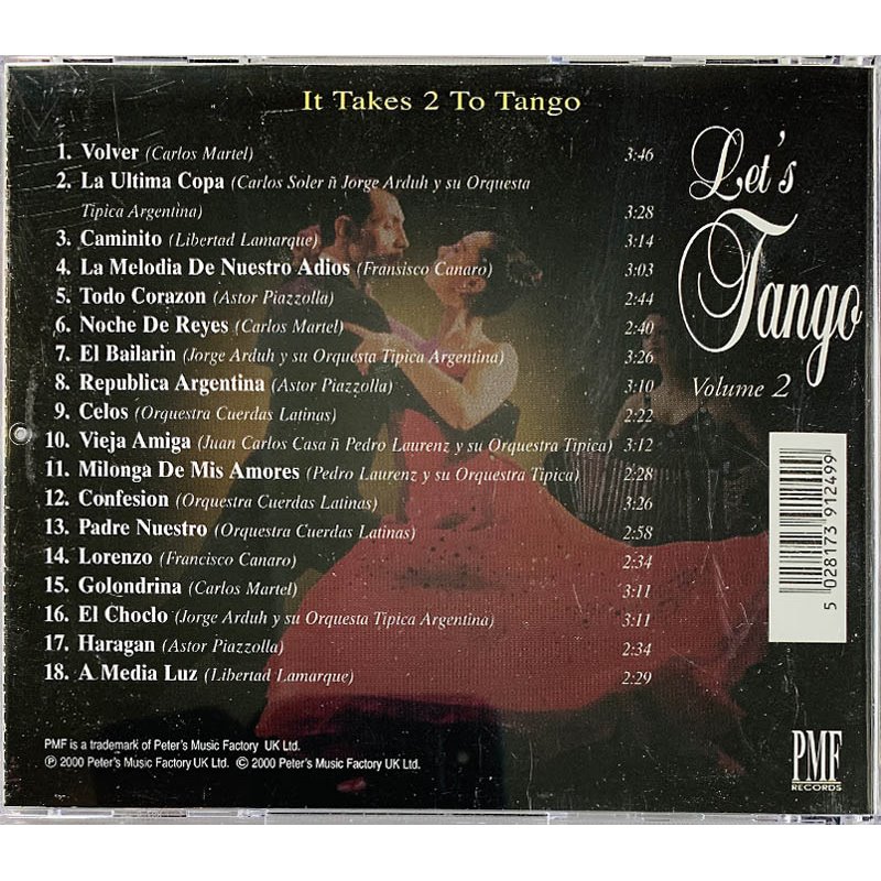 Astor Piazzolla, Carlos Martel ym. CD Let’s Tango, great Argentinian tango artists  kansi EX levy EX Käytetty CD