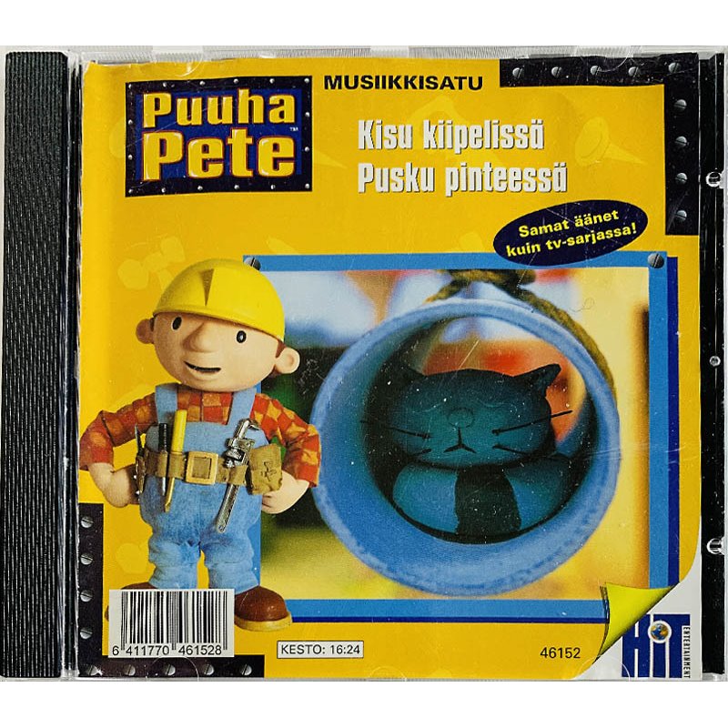 Puuha Pete CD Musiikkisatu - Kisu kiipelissä & Pusku pinteessä  kansi VG levy EX Käytetty CD