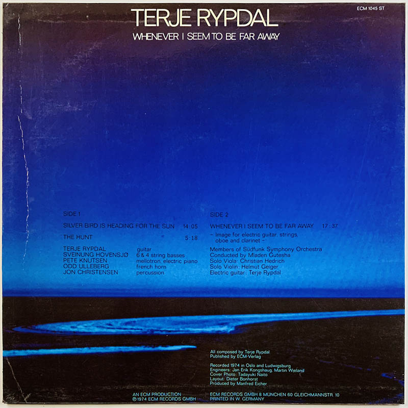 Rypdal Terje LP Whenever I seem to be far away  kansi EX levy EX Käytetty LP