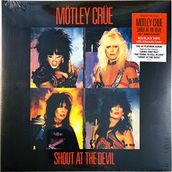 Mötley Crüe LP Shout at the devil, 40th anniversary red/black vinyl  uusi LP