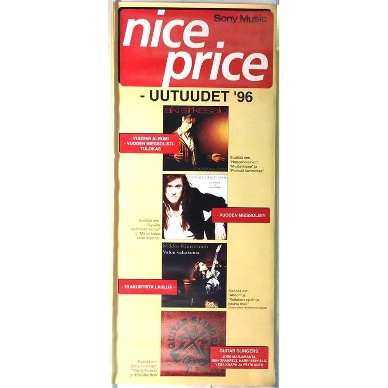 Sony Nice Price uutuudet: Promojuliste 40cm x 85cm - JULISTE