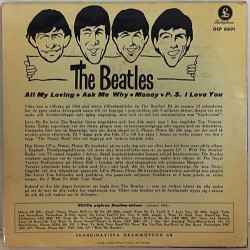 Beatles: All My Loving EP ruotsalainen painos - käytetty vinyylisingle PS VG+ / P