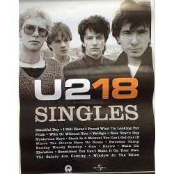 U2 18 singles : Promojuliste 41cm x 58cm - begagnat original promo poster