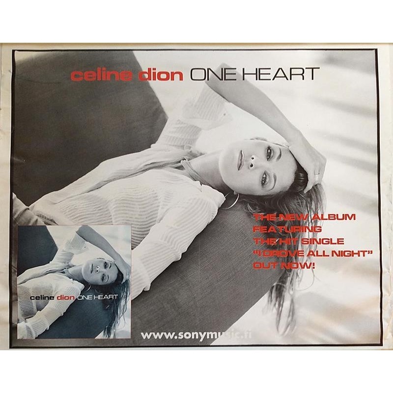 Dion Celine: One Heart : Promojuliste 72cm x 59cm - begagnat original promo poster